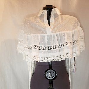 Red Valentino  Cape Style White Blouse
